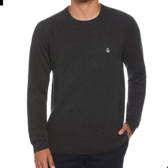 Original Penguin Other - PENGUIN - BUBBLE STITCH SWEATER in Dark Charcoal